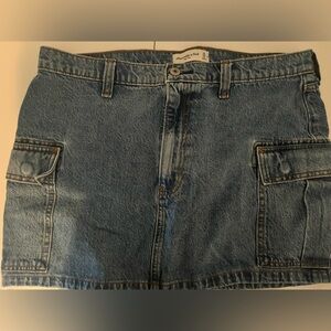 Abercrombie & Fitch Blue Denim Cargo Skirt